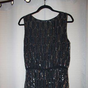 Black with silver sequins short dress